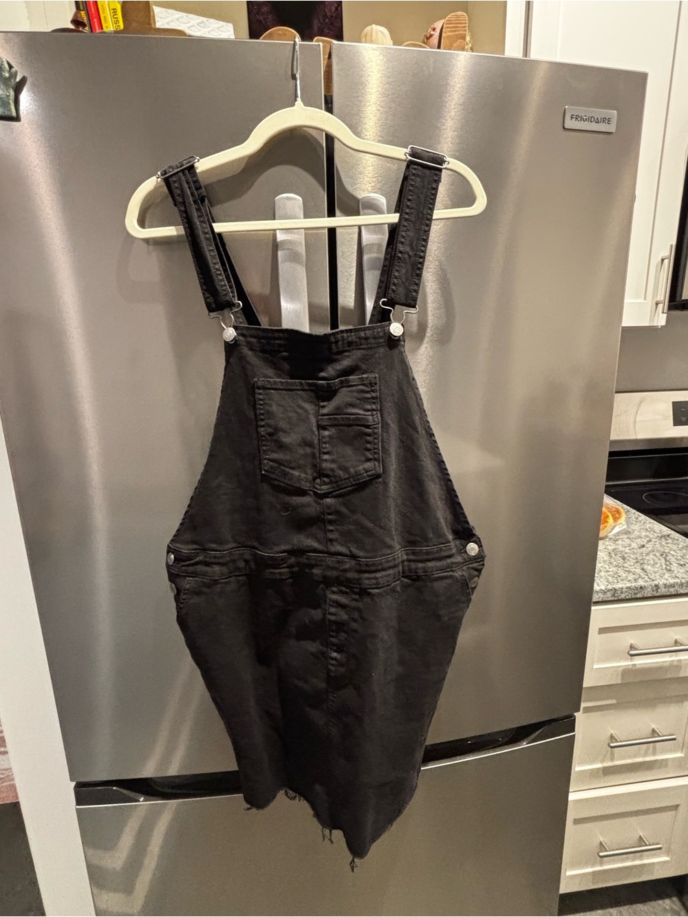 Black Denim Overall Dress